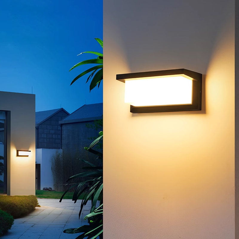 Modern Minimalist Waterproof Rectangle Oval PC Aluminum LED Wall Sconce Lamp For Outdoor Cuvalon