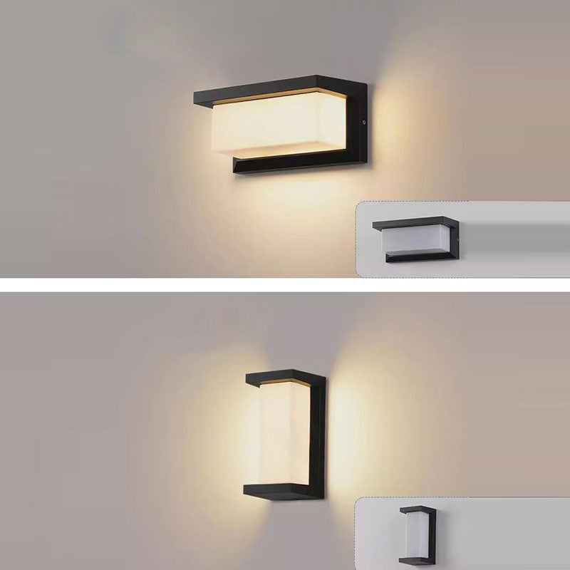 Modern Minimalist Waterproof Rectangle Oval PC Aluminum LED Wall Sconce Lamp For Outdoor Cuvalon