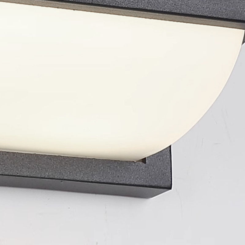 Modern Minimalist Waterproof Rectangle Oval PC Aluminum LED Wall Sconce Lamp For Outdoor Cuvalon