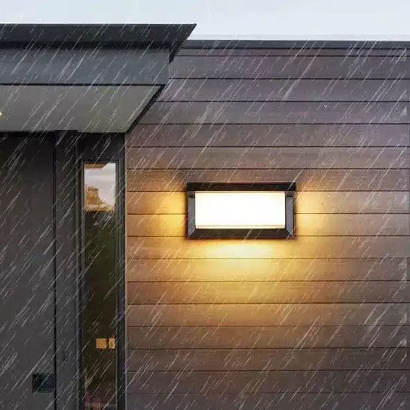 Modern Minimalist Waterproof Rectangle Oval PC Aluminum LED Wall Sconce Lamp For Outdoor Cuvalon