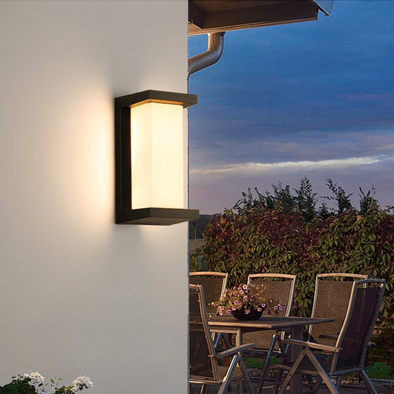 Modern Minimalist Waterproof Rectangle Oval PC Aluminum LED Wall Sconce Lamp For Outdoor Cuvalon