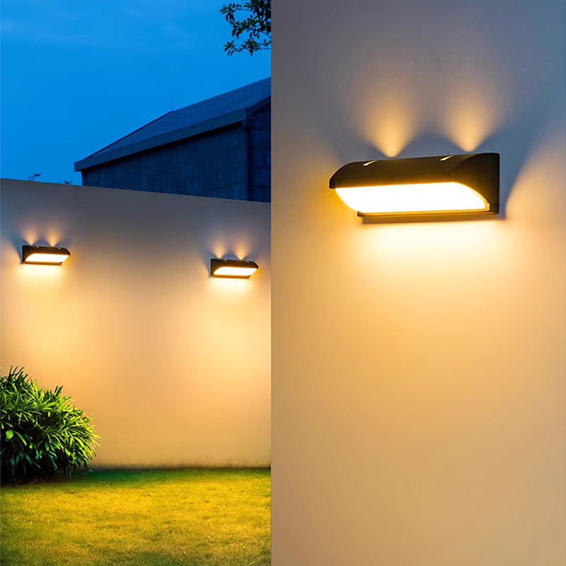 Modern Minimalist Waterproof Rectangle Oval PC Aluminum LED Wall Sconce Lamp For Outdoor Cuvalon