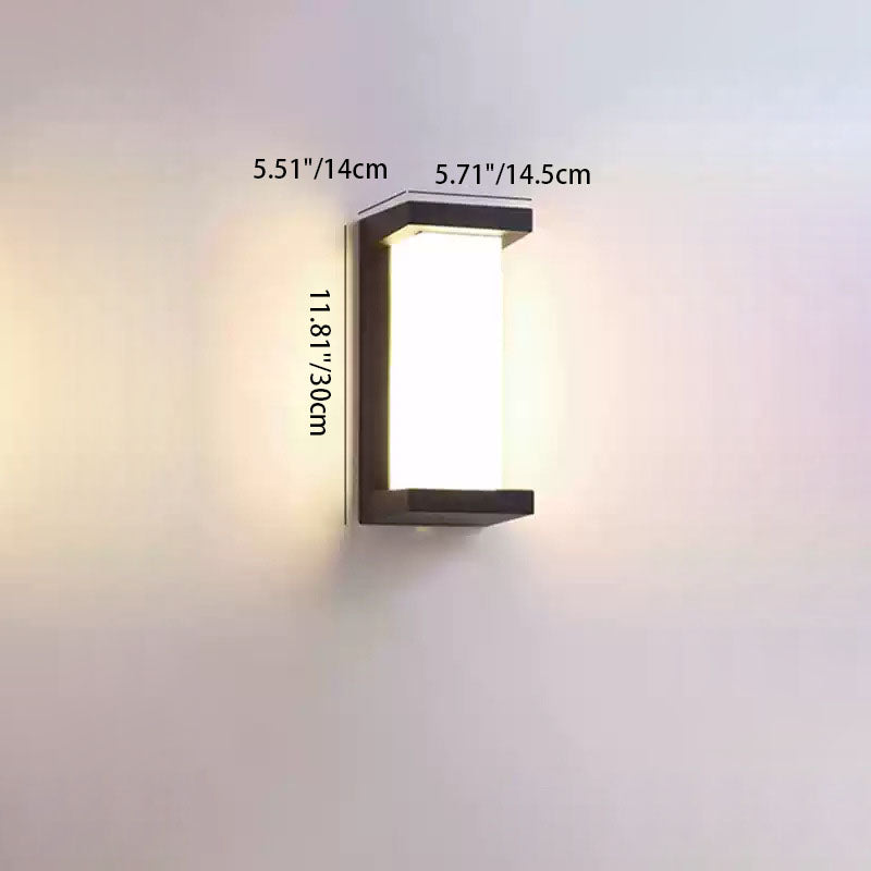 Modern Minimalist Waterproof Rectangle Oval PC Aluminum LED Wall Sconce Lamp For Outdoor Cuvalon