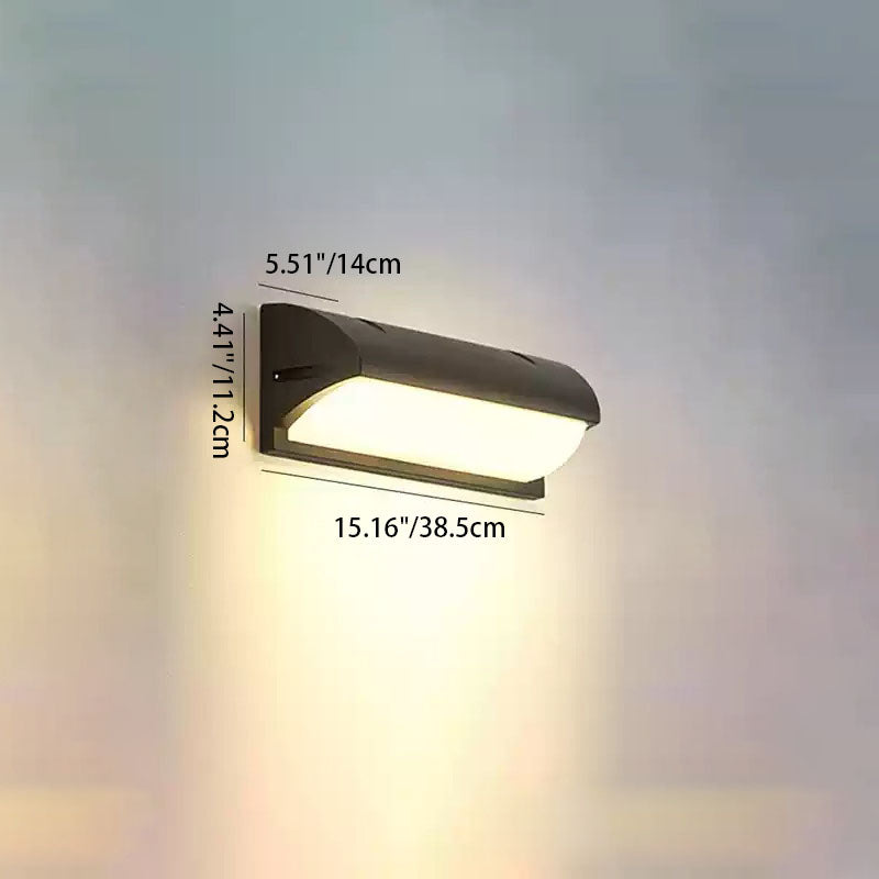 Modern Minimalist Waterproof Rectangle Oval PC Aluminum LED Wall Sconce Lamp For Outdoor Cuvalon