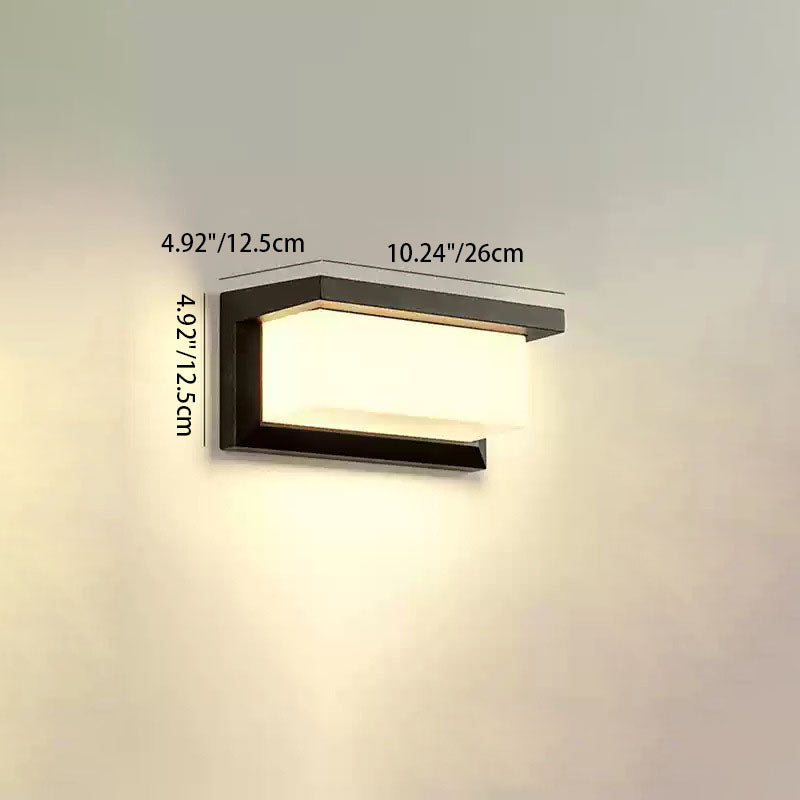 Modern Minimalist Waterproof Rectangle Oval PC Aluminum LED Wall Sconce Lamp For Outdoor Cuvalon