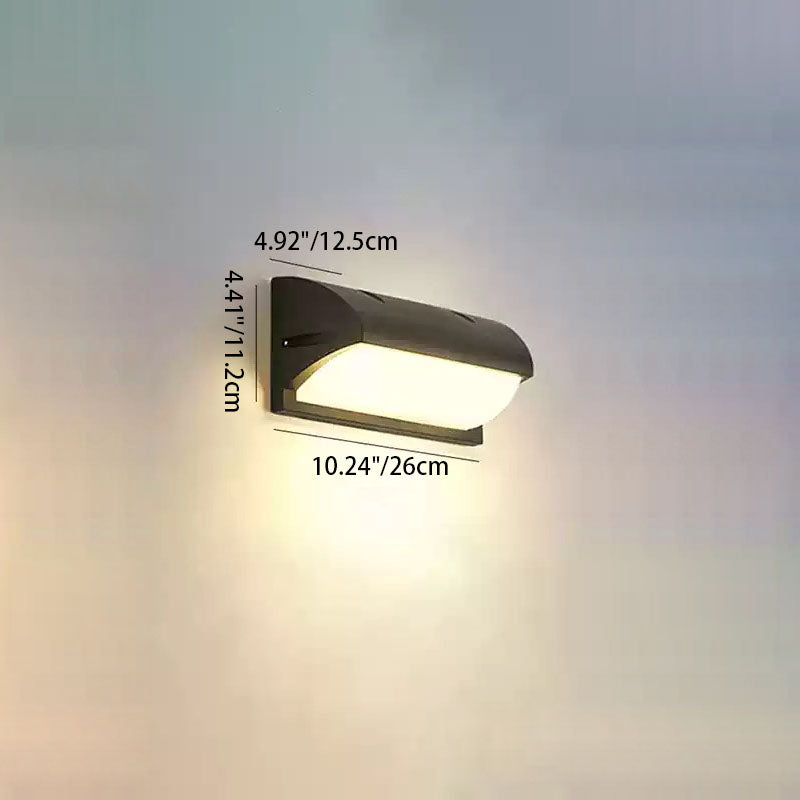 Modern Minimalist Waterproof Rectangle Oval PC Aluminum LED Wall Sconce Lamp For Outdoor Cuvalon