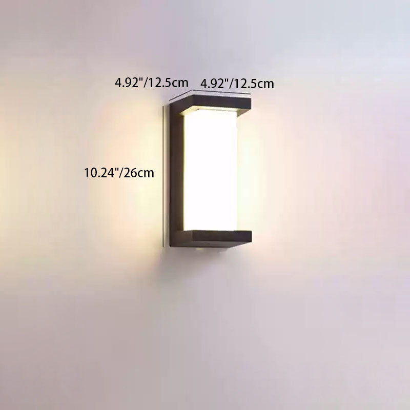 Modern Minimalist Waterproof Rectangle Oval PC Aluminum LED Wall Sconce Lamp For Outdoor Cuvalon