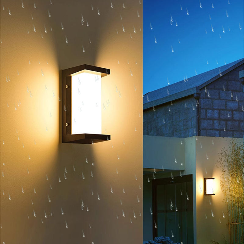 Modern Minimalist Waterproof Rectangle Oval PC Aluminum LED Wall Sconce Lamp For Outdoor Cuvalon