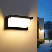 Modern Minimalist Waterproof Rectangle Oval PC Aluminum LED Wall Sconce Lamp For Outdoor Cuvalon