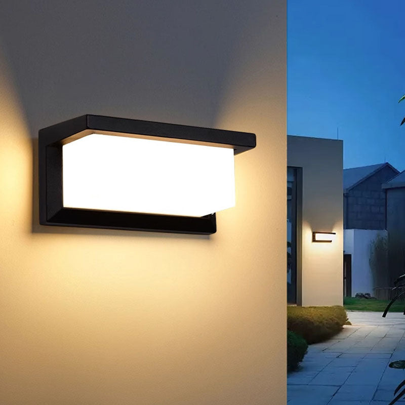 Modern Minimalist Waterproof Rectangle Oval PC Aluminum LED Wall Sconce Lamp For Outdoor Cuvalon