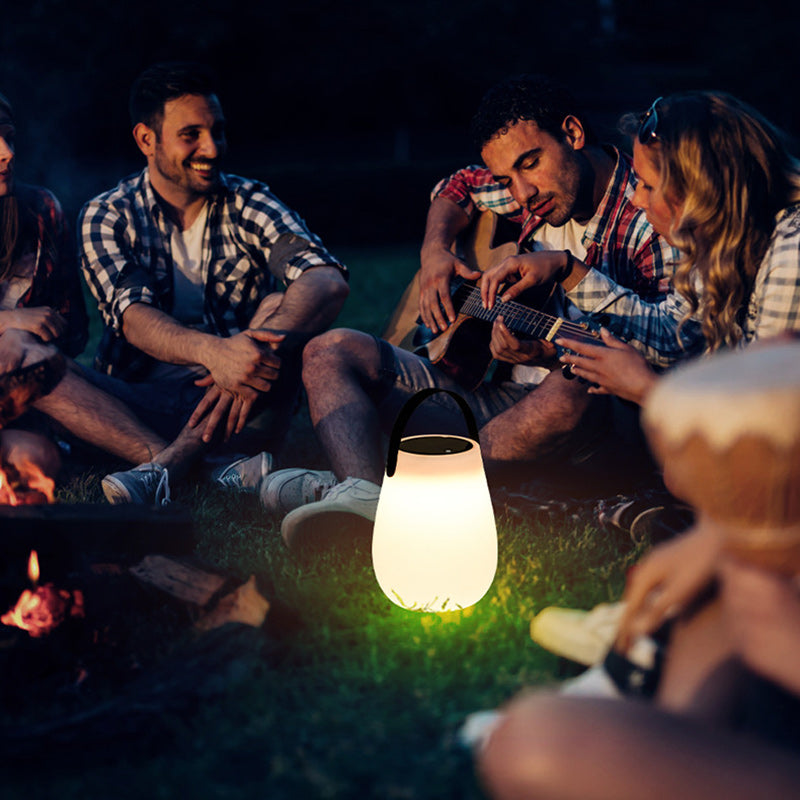 Modern Minimalist Solar Waterproof Portable PE Round Cylinder Cone LED Outdoor Light For Outdoor Cuvalon