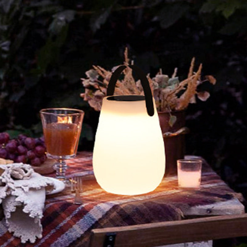 Modern Minimalist Solar Waterproof Portable PE Round Cylinder Cone LED Outdoor Light For Outdoor Cuvalon