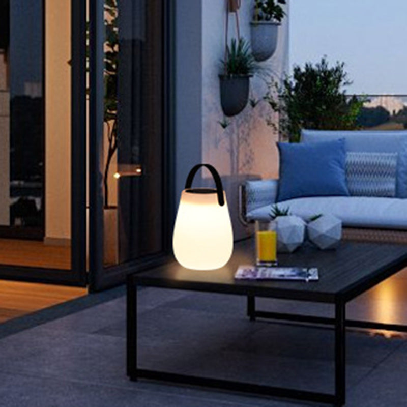 Modern Minimalist Solar Waterproof Portable PE Round Cylinder Cone LED Outdoor Light For Outdoor Cuvalon
