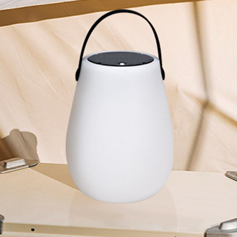 Modern Minimalist Solar Waterproof Portable PE Round Cylinder Cone LED Outdoor Light For Outdoor Cuvalon