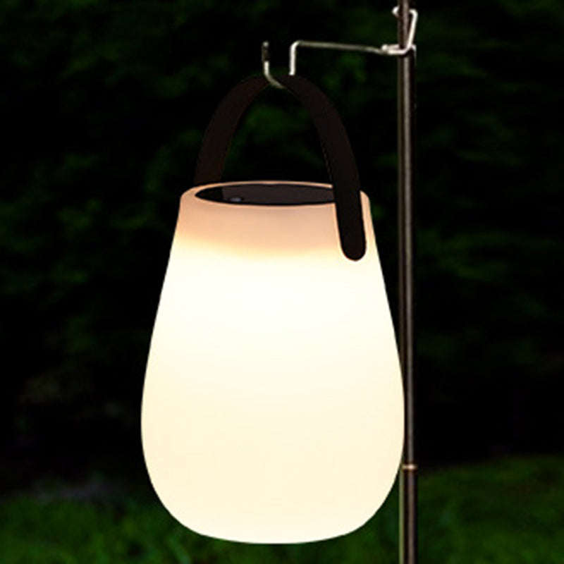 Modern Minimalist Solar Waterproof Portable PE Round Cylinder Cone LED Outdoor Light For Outdoor Cuvalon