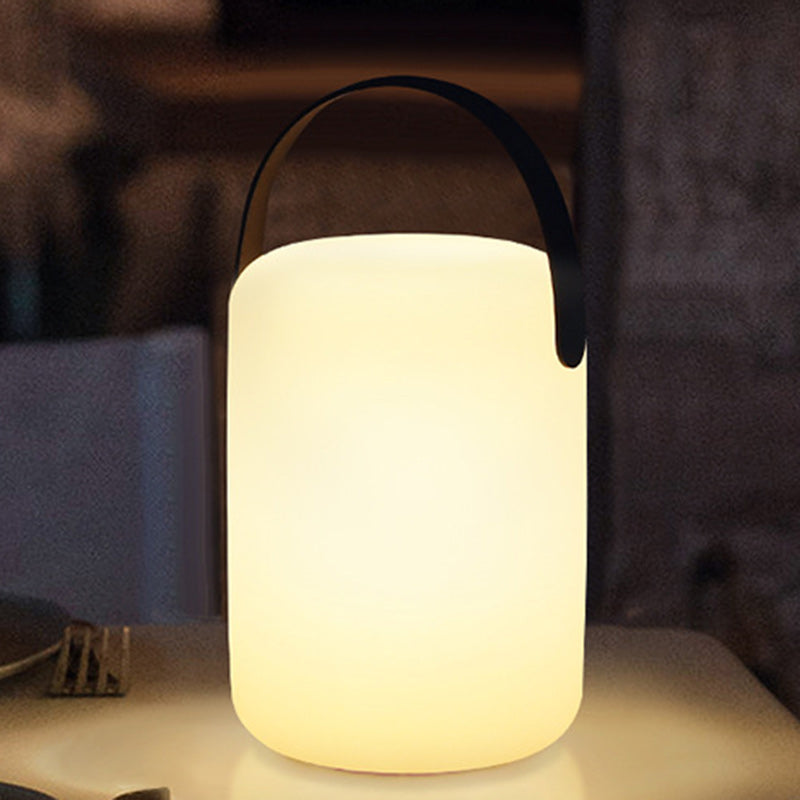 Modern Minimalist Solar Waterproof Portable PE Round Cylinder Cone LED Outdoor Light For Outdoor Cuvalon