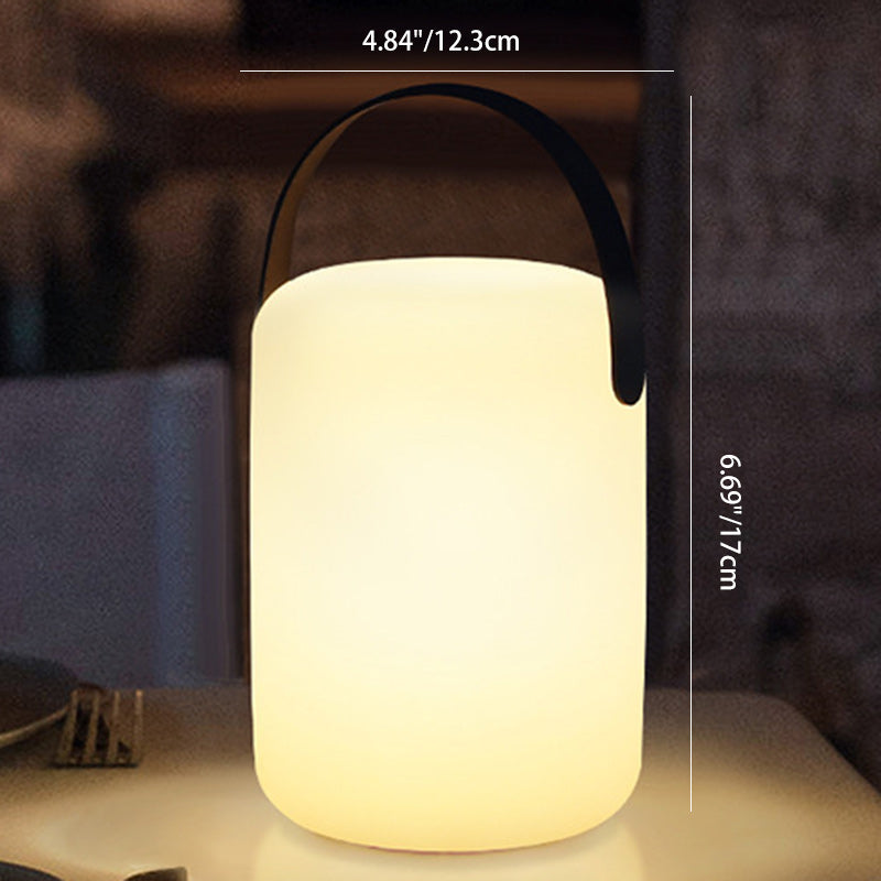 Modern Minimalist Solar Waterproof Portable PE Round Cylinder Cone LED Outdoor Light For Outdoor Cuvalon