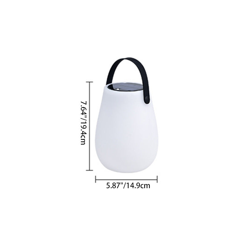 Modern Minimalist Solar Waterproof Portable PE Round Cylinder Cone LED Outdoor Light For Outdoor Cuvalon