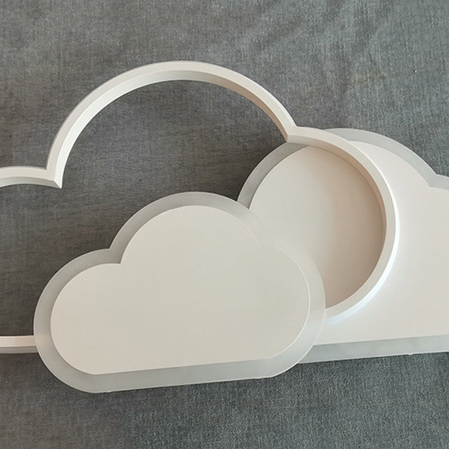 Contemporary Creative Kids Cartoon Clouds Combination Aluminum Acrylic LED Flush Mount Ceiling Light For Bedroom Cuvalon