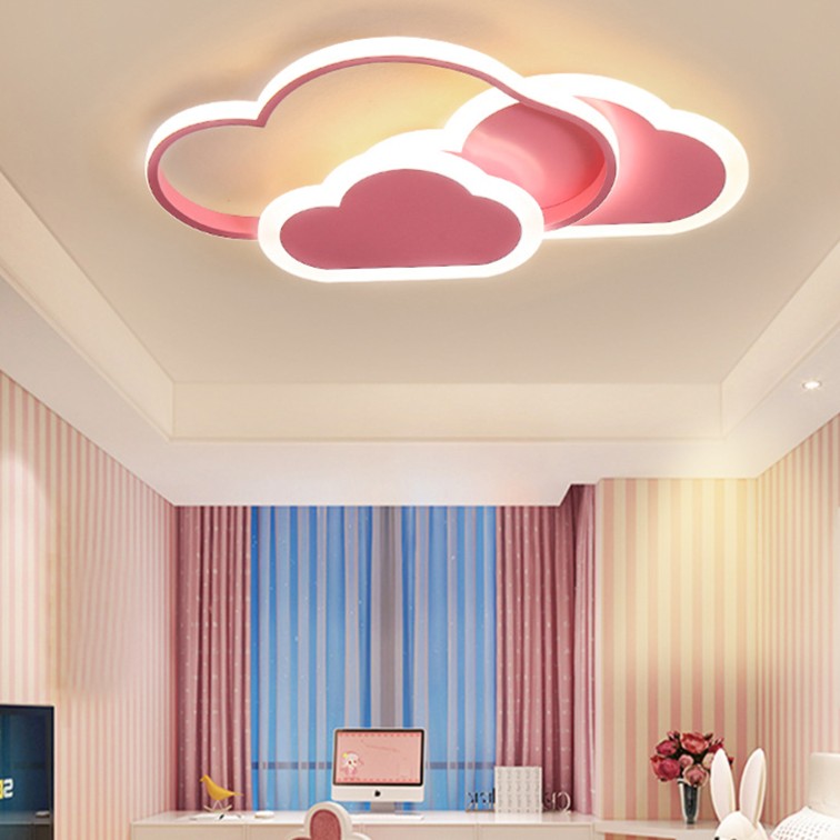 Contemporary Creative Kids Cartoon Clouds Combination Aluminum Acrylic LED Flush Mount Ceiling Light For Bedroom Cuvalon