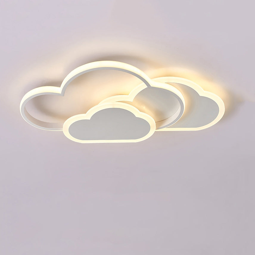 Contemporary Creative Kids Cartoon Clouds Combination Aluminum Acrylic LED Flush Mount Ceiling Light For Bedroom Cuvalon