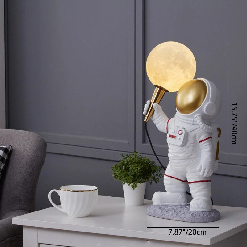Creative Kids Table Lamp – 1-Light Cartoon Astronaut Resin Lamp for Bedroom Cuvalon