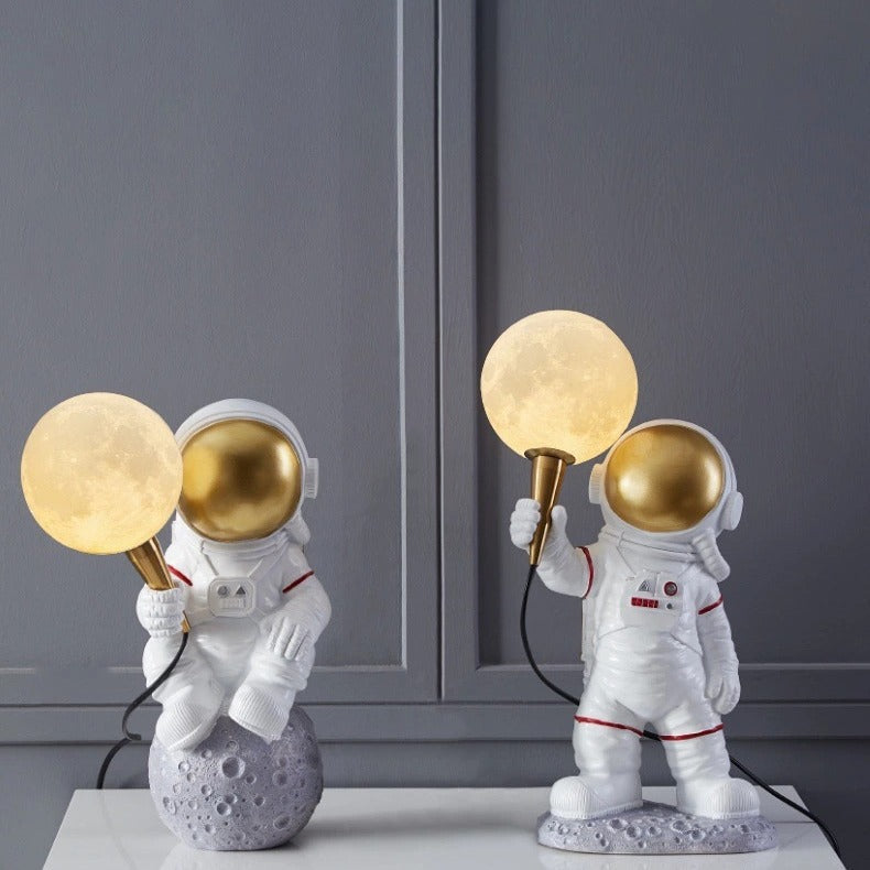Creative Kids Table Lamp – 1-Light Cartoon Astronaut Resin Lamp for Bedroom Cuvalon