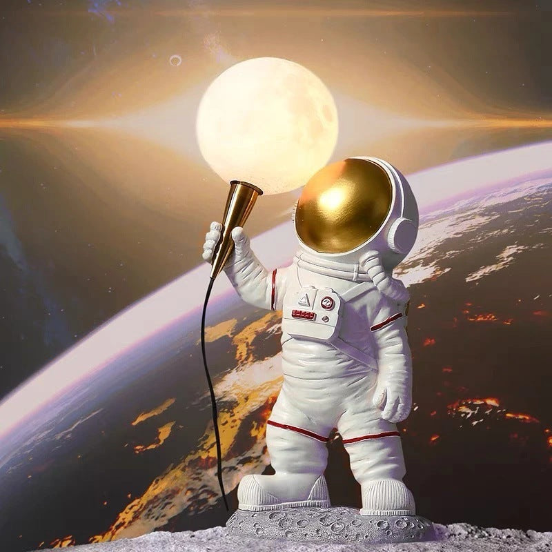 Creative Kids Table Lamp – 1-Light Cartoon Astronaut Resin Lamp for Bedroom Cuvalon