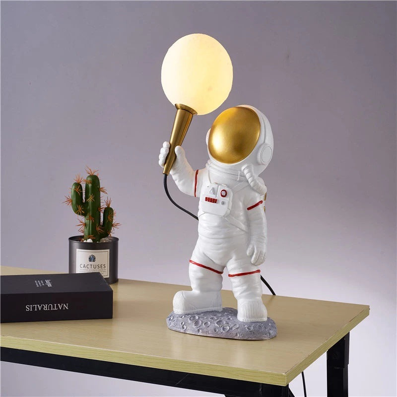 Creative Kids Table Lamp – 1-Light Cartoon Astronaut Resin Lamp for Bedroom Cuvalon