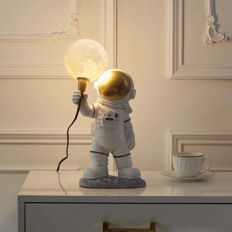 Creative Kids Table Lamp – 1-Light Cartoon Astronaut Resin Lamp for Bedroom Cuvalon