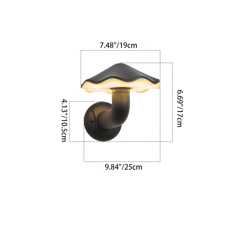Modern Minimalist Waterproof Mushroom-Shaped Aluminum PC LED Wall Sconce Lamp For Outdoor Patio Cuvalon