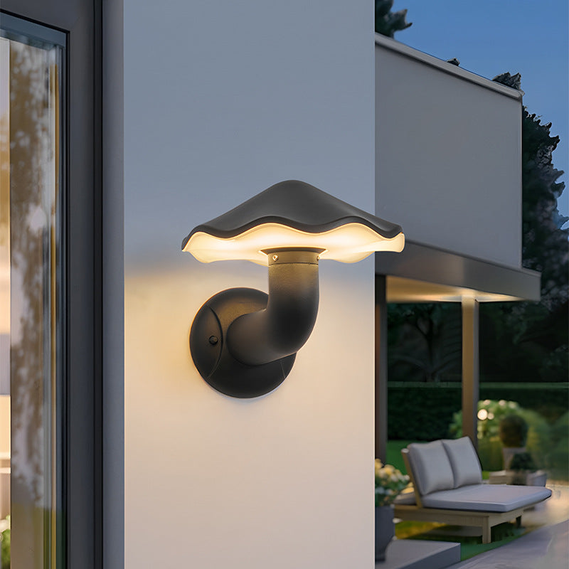 Modern Minimalist Waterproof Mushroom-Shaped Aluminum PC LED Wall Sconce Lamp For Outdoor Patio Cuvalon