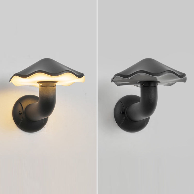 Modern Minimalist Waterproof Mushroom-Shaped Aluminum PC LED Wall Sconce Lamp For Outdoor Patio Cuvalon