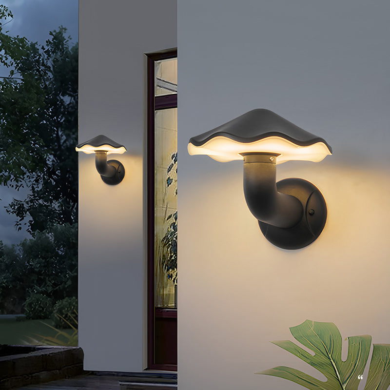 Modern Minimalist Waterproof Mushroom-Shaped Aluminum PC LED Wall Sconce Lamp For Outdoor Patio Cuvalon