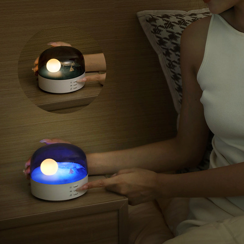 Contemporary Creative Bluetooth Round ABS PC PVC USB LED Kids Night Light For Bedroom Cuvalon
