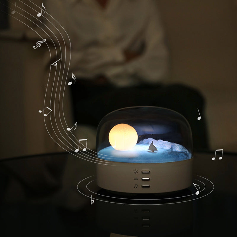 Contemporary Creative Bluetooth Round ABS PC PVC USB LED Kids Night Light For Bedroom Cuvalon