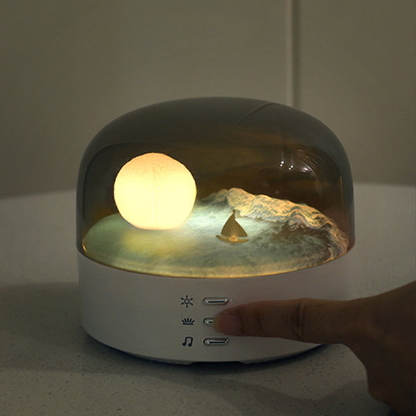 Contemporary Creative Bluetooth Round ABS PC PVC USB LED Kids Night Light For Bedroom Cuvalon