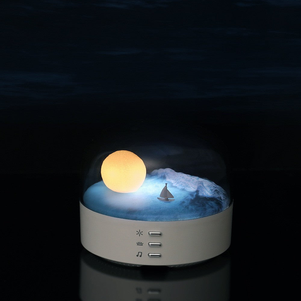 Contemporary Creative Bluetooth Round ABS PC PVC USB LED Kids Night Light For Bedroom Cuvalon