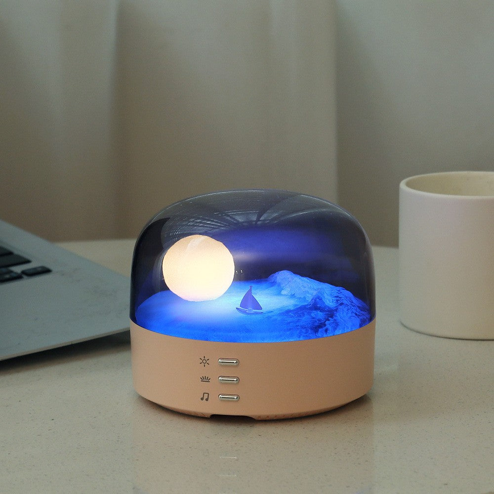 Contemporary Creative Bluetooth Round ABS PC PVC USB LED Kids Night Light For Bedroom Cuvalon