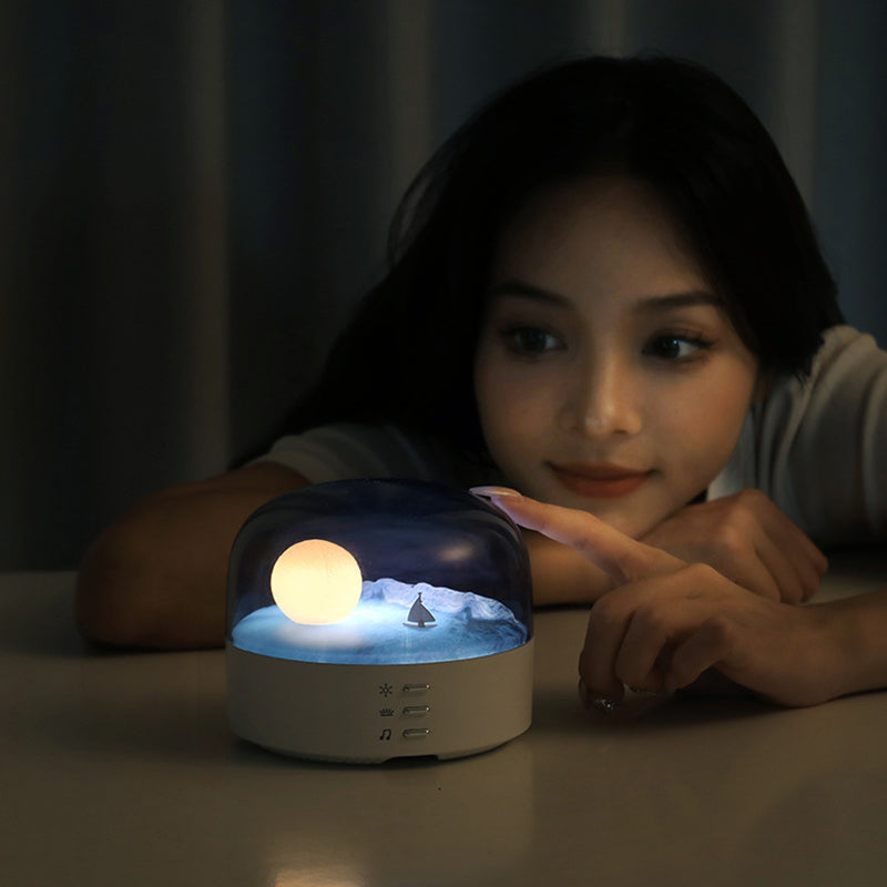 Contemporary Creative Bluetooth Round ABS PC PVC USB LED Kids Night Light For Bedroom Cuvalon