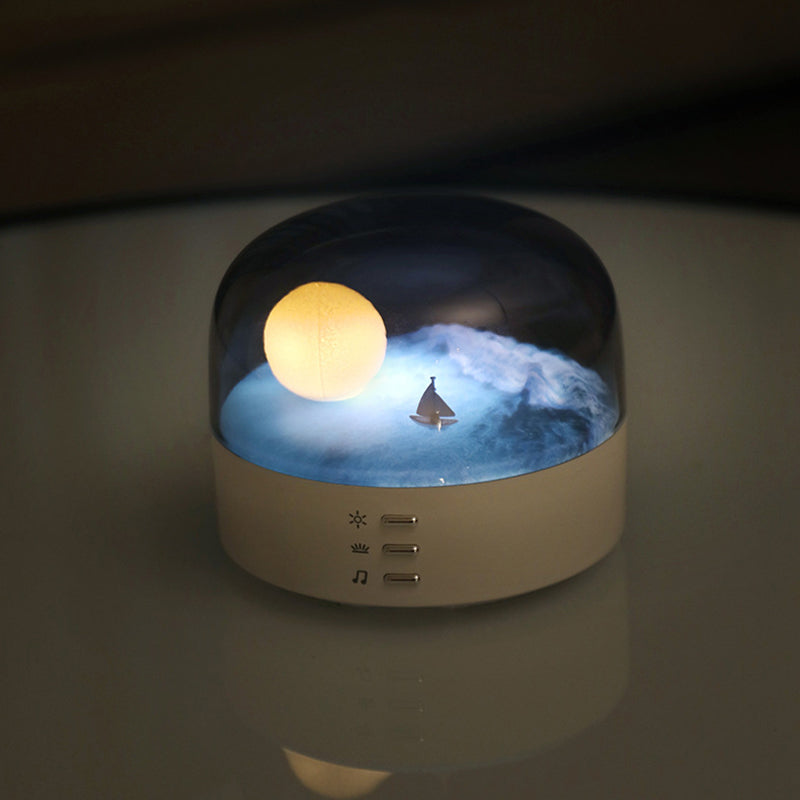 Contemporary Creative Bluetooth Round ABS PC PVC USB LED Kids Night Light For Bedroom Cuvalon