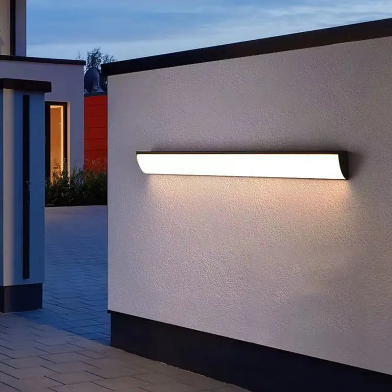 Modern Minimalist Waterproof Rectangular Aluminum Acrylic LED Outdoor Wall Sconce Lamp For Garden Cuvalon