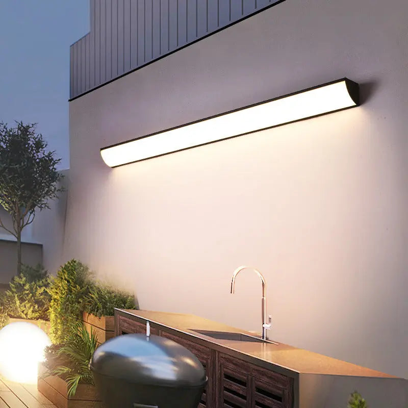 Modern Minimalist Waterproof Rectangular Aluminum Acrylic LED Outdoor Wall Sconce Lamp For Garden Cuvalon