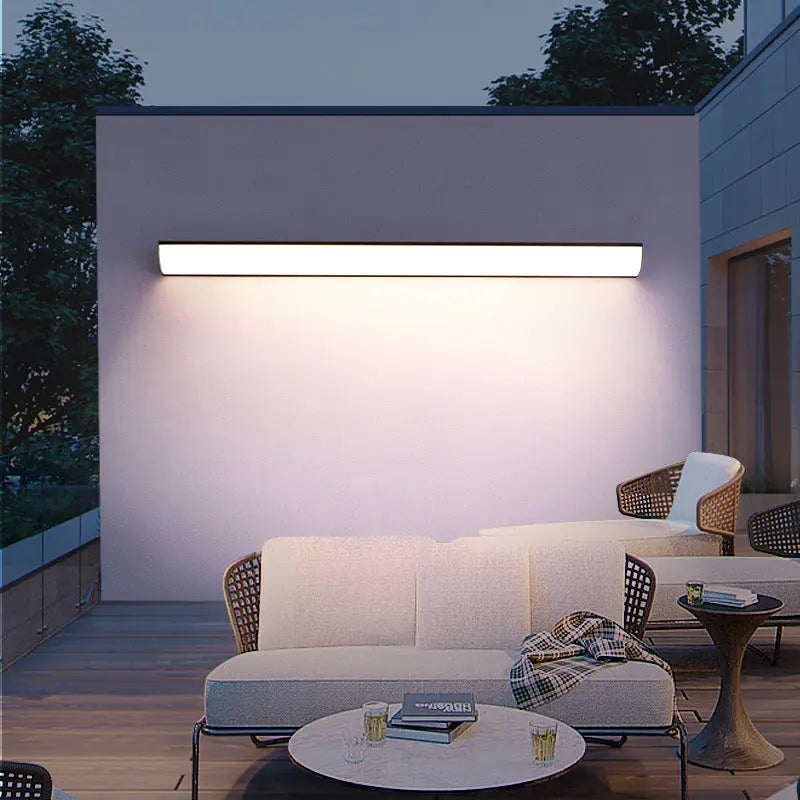 Modern Minimalist Waterproof Rectangular Aluminum Acrylic LED Outdoor Wall Sconce Lamp For Garden Cuvalon