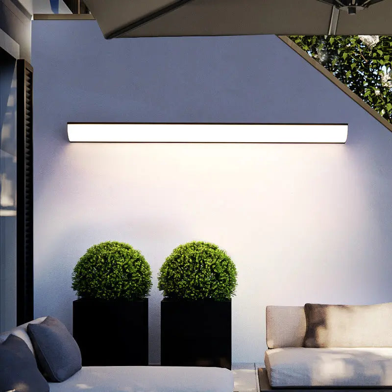 Modern Minimalist Waterproof Rectangular Aluminum Acrylic LED Outdoor Wall Sconce Lamp For Garden Cuvalon