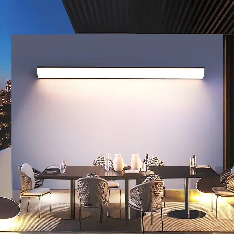 Modern Minimalist Waterproof Rectangular Aluminum Acrylic LED Outdoor Wall Sconce Lamp For Garden Cuvalon