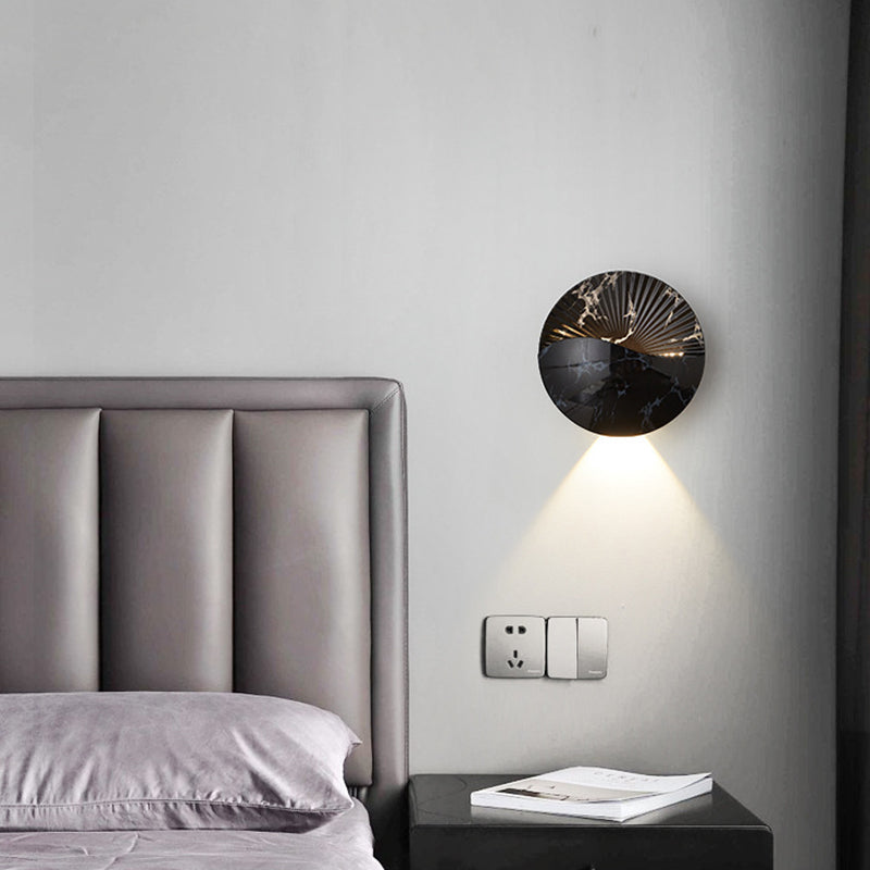 Modern Minimalist Waterproof Round Metal Glass Outdoor LED Wall Sconce Lamp For Garden Cuvalon