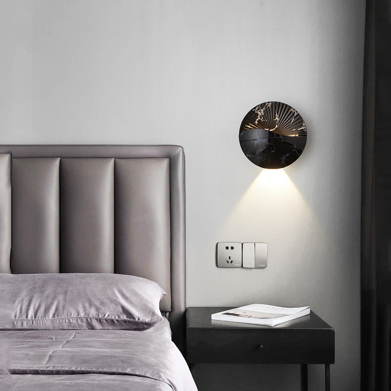 Modern Minimalist Waterproof Round Metal Glass Outdoor LED Wall Sconce Lamp For Garden Cuvalon