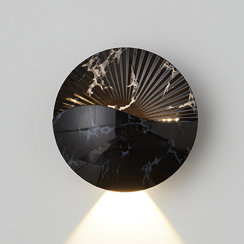 Modern Minimalist Waterproof Round Metal Glass Outdoor LED Wall Sconce Lamp For Garden Cuvalon