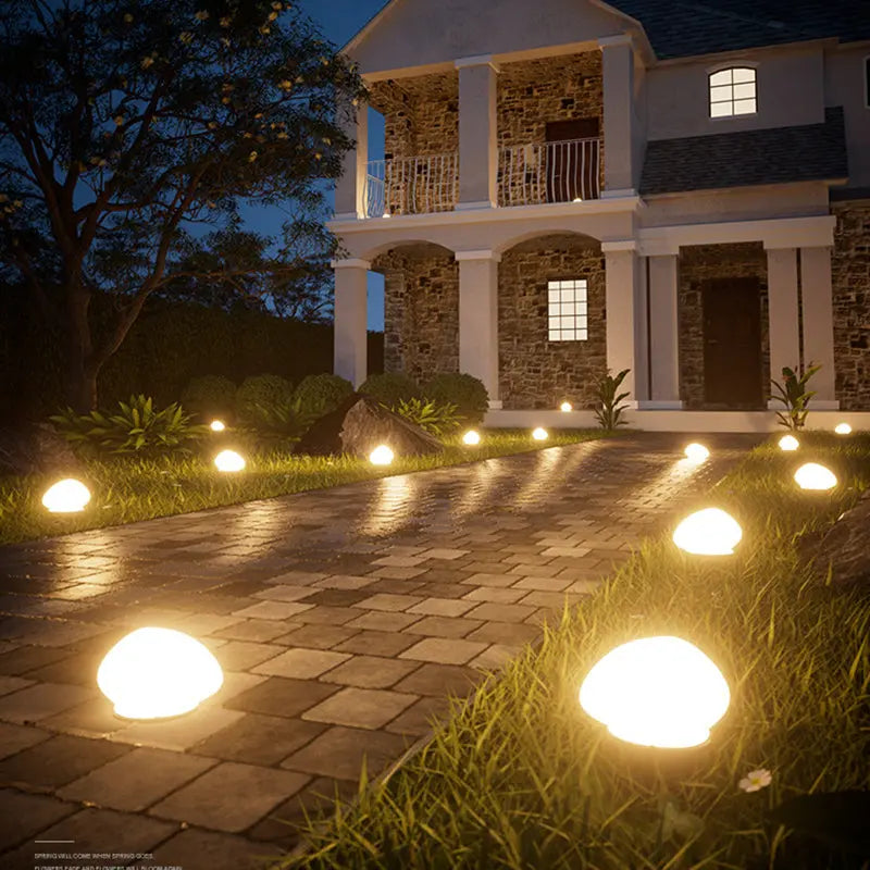 Modern Minimalist Waterproof Solar Pebble PP LED Outdoor Light Landscape Lighting For Garden Cuvalon